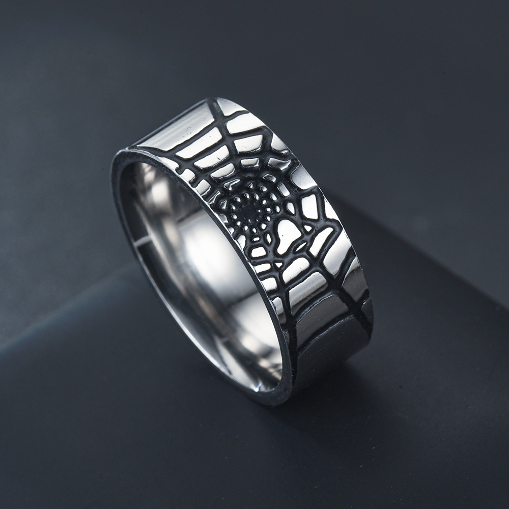 Men Accessories For Wedding - Anillo de telaraña Simple de acero