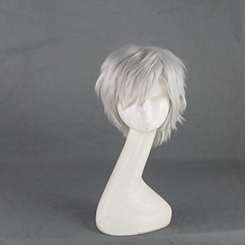 Men Accessories Silver - Peluca de cosplay corta gris plateado