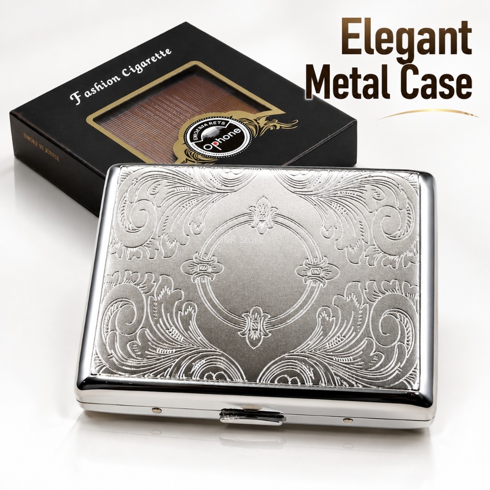 Men Accessories Box - Caja de Cigarrillos de Acero Inoxidable,