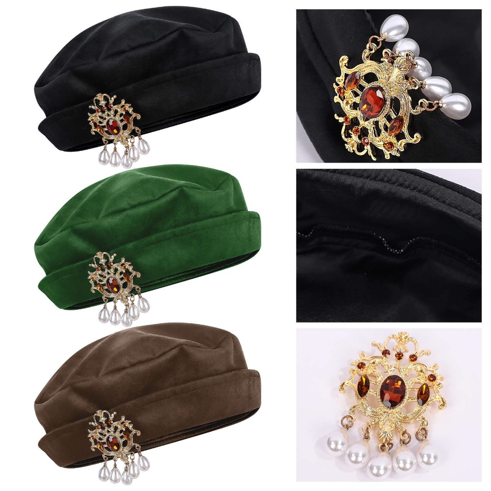 Men Accessories Hat - Boina Medieval Tudor para Hombre, Gorra