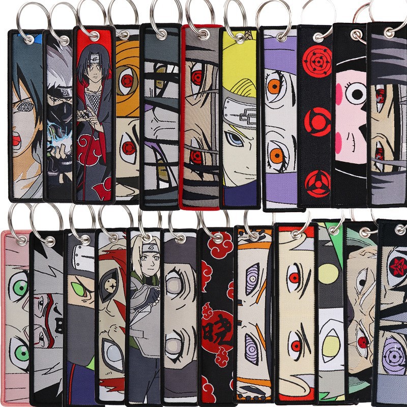 Men Accessories Gift Set - Llaveros Bordados de Anime Naruto, Llaveros