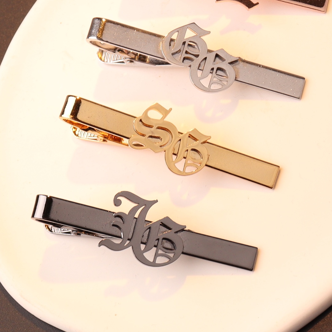 Men Accessories Name - Clip de corbata con iniciales de