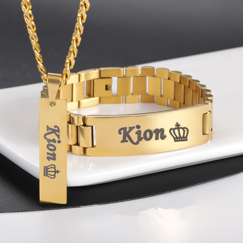 Men Accessories Gift Set - Collar con nombre personalizado para hombre,