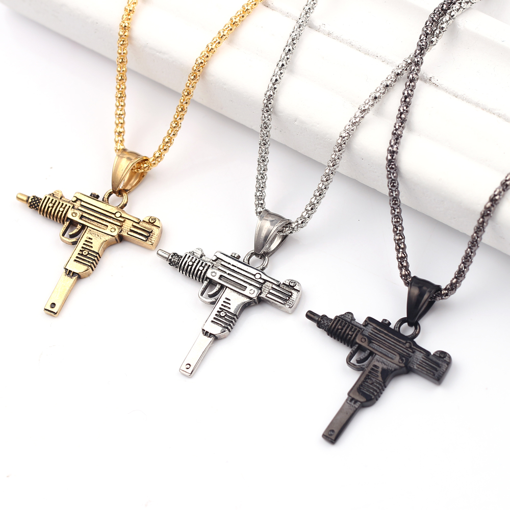 Collar con Colgante de Pistola - Men Accessories Necklace reseña y precio