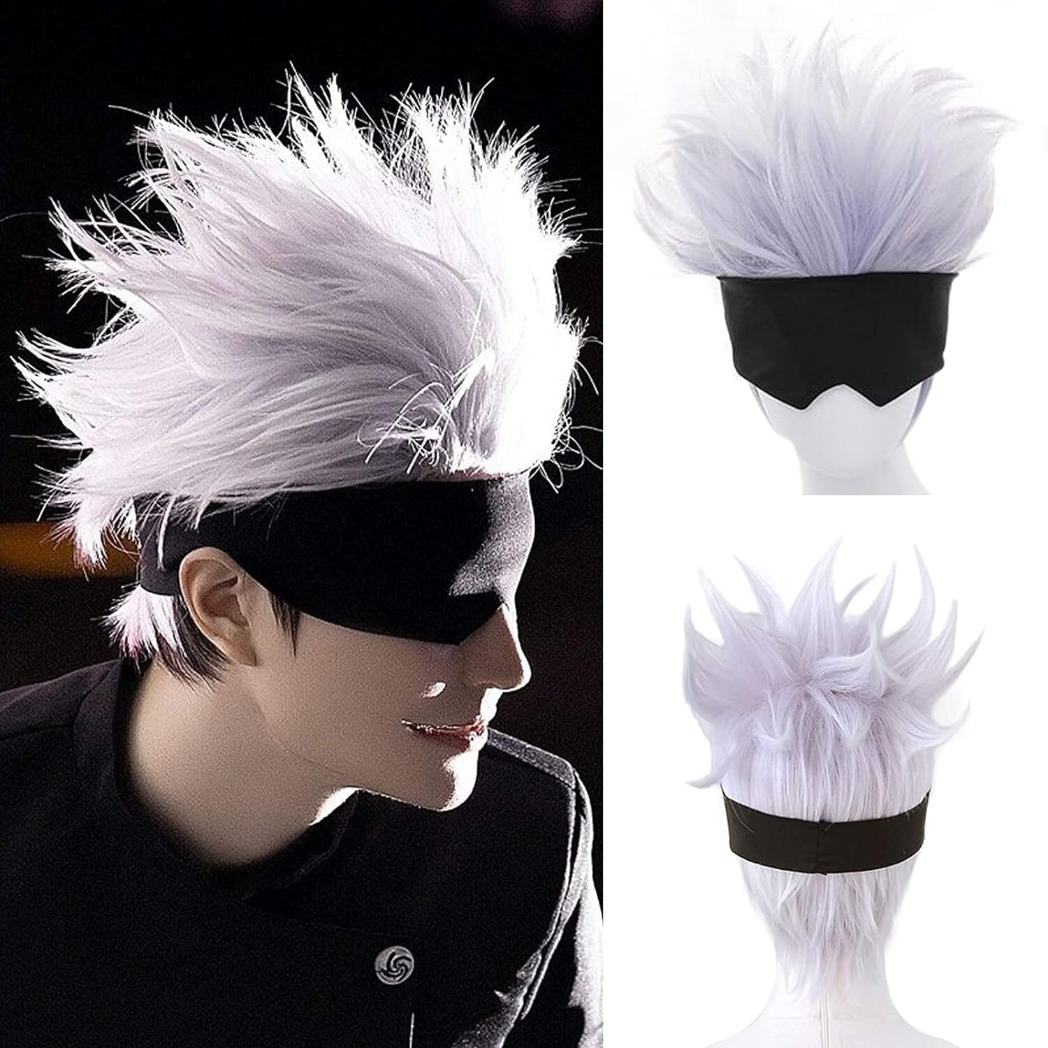 Peluca negra con los ojos vend - Men Accessories Silver reseña y precio
