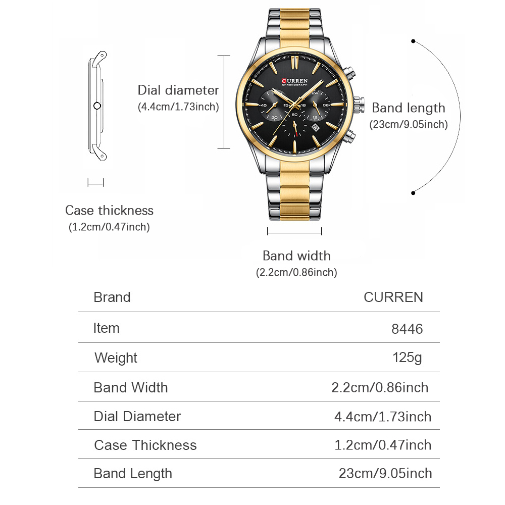 CURREN Casual cuarzo cronógraf - Men Accessories Jewellery reseña y precio