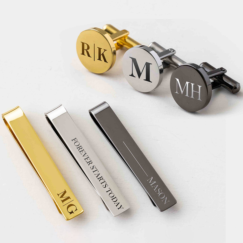 Gemelos de metal personalizado - Tie Clip Set reseña y precio